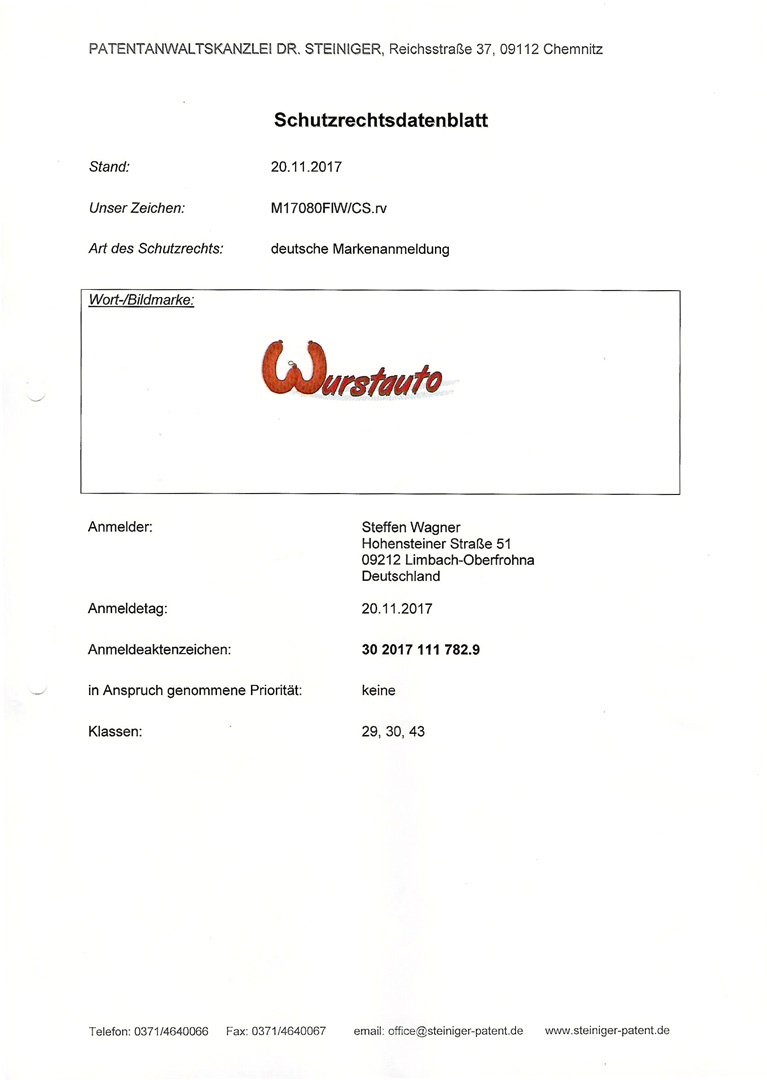 schutzrechtdatenblatt